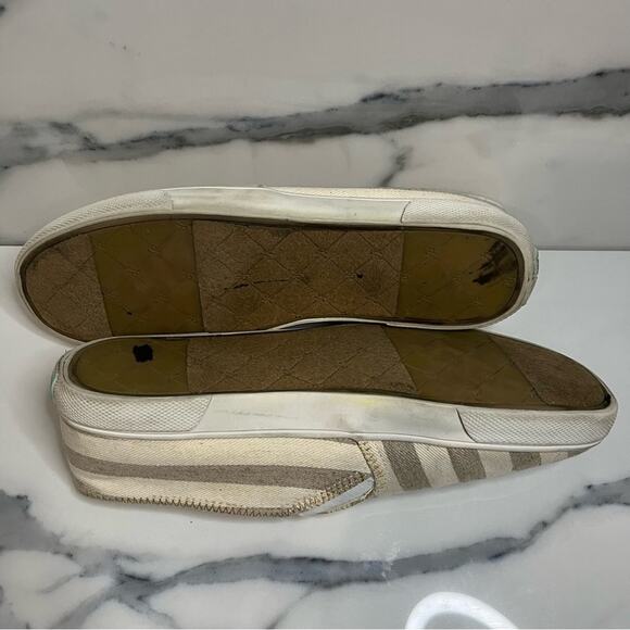 Jack Rogers Women's Striped Canvas Tan Neutral Jane Sneakers Sz 11 Casual - Picture 7 of 8